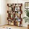6-Tier Modern Wooden Bookshelf with Geometric S-Shape Design Bedroom or Living Room